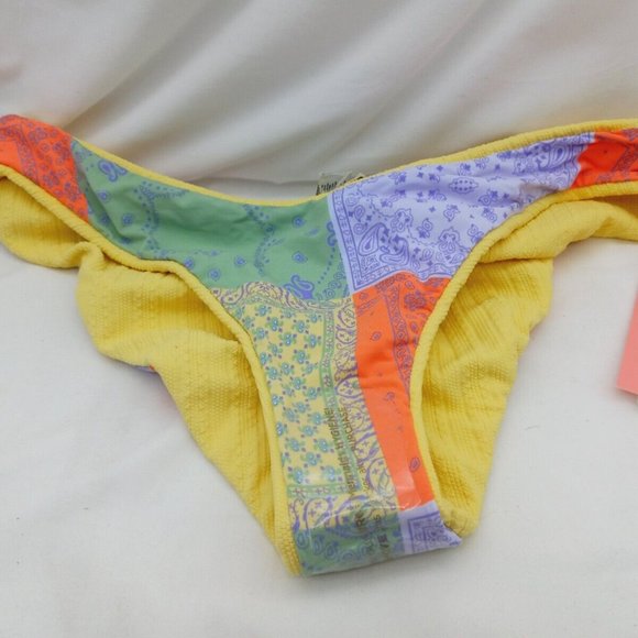 Maaji Women's Standard Bikini Bottoms, Saturn Yellow Journey XL Yellow NWT - Picture 2 of 9